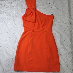 Gianni Bini One-Shoulder Dress in Bold Orange